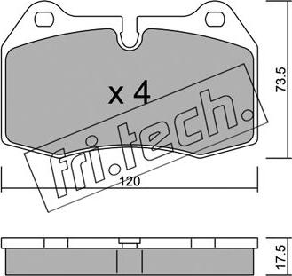 Fri.Tech. 661.0 - Комплект спирачно феродо, дискови спирачки vvparts.bg