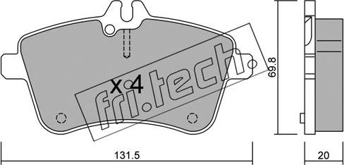 Fri.Tech. 663.0 - Комплект спирачно феродо, дискови спирачки vvparts.bg