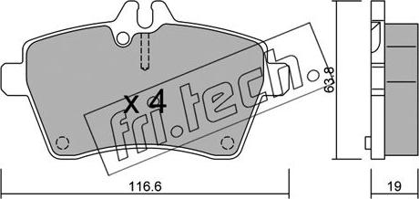 Fri.Tech. 662.0 - Комплект спирачно феродо, дискови спирачки vvparts.bg