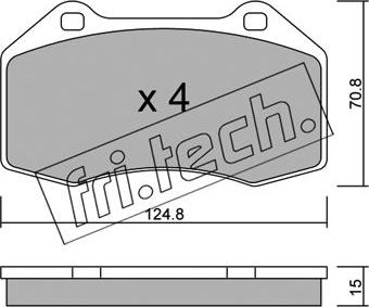 Fri.Tech. 667.0 - Комплект спирачно феродо, дискови спирачки vvparts.bg