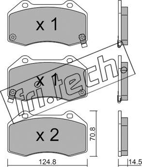 Fri.Tech. 667.3 - Комплект спирачно феродо, дискови спирачки vvparts.bg