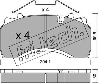 Fri.Tech. 606.0 - Комплект спирачно феродо, дискови спирачки vvparts.bg