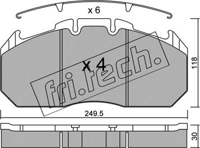 Fri.Tech. 603.0 - Комплект спирачно феродо, дискови спирачки vvparts.bg