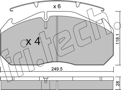 Fri.Tech. 602.0 - Комплект спирачно феродо, дискови спирачки vvparts.bg