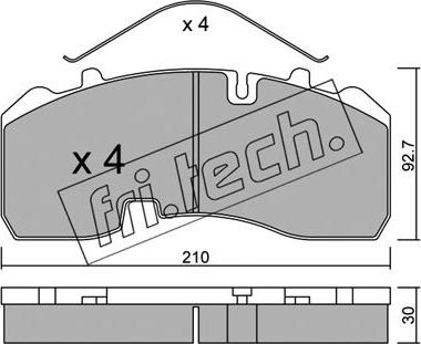 Fri.Tech. 611.0 - Комплект спирачно феродо, дискови спирачки vvparts.bg