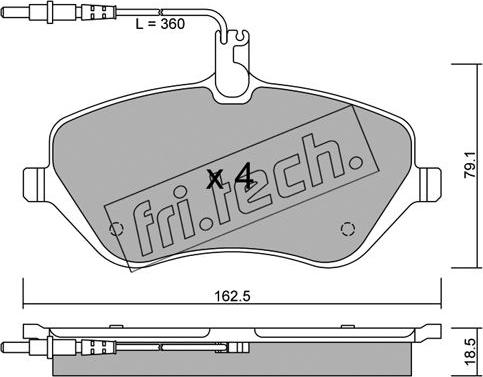 Fri.Tech. 617.0 - Комплект спирачно феродо, дискови спирачки vvparts.bg