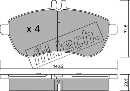 Fri.Tech. 681.0 - Комплект спирачно феродо, дискови спирачки vvparts.bg