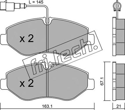 Fri.Tech. 687.4 - Комплект спирачно феродо, дискови спирачки vvparts.bg