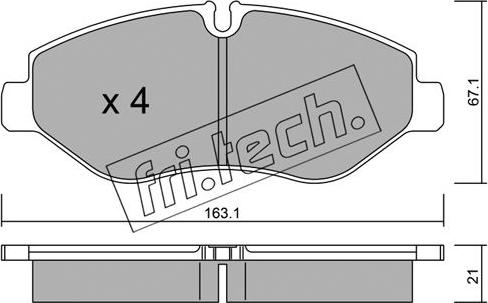 Fri.Tech. 687.1 - Комплект спирачно феродо, дискови спирачки vvparts.bg
