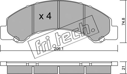 Fri.Tech. 636.0 - Комплект спирачно феродо, дискови спирачки vvparts.bg