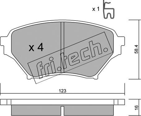 Fri.Tech. 623.0 - Комплект спирачно феродо, дискови спирачки vvparts.bg