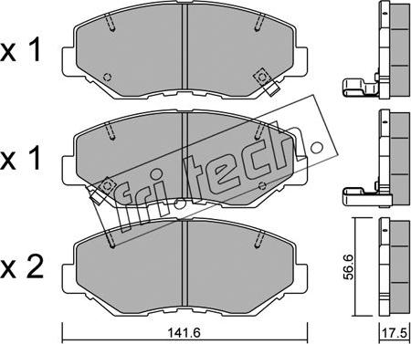 Fri.Tech. 622.0 - Комплект спирачно феродо, дискови спирачки vvparts.bg