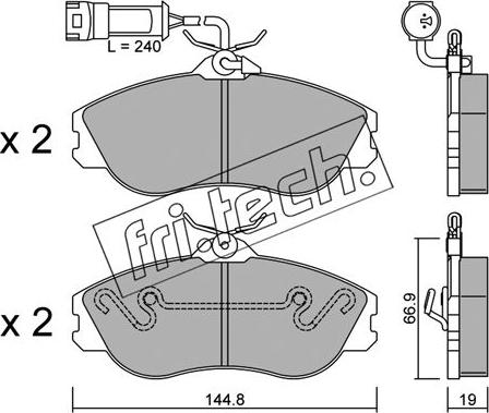 Fri.Tech. 679.1 - Комплект спирачно феродо, дискови спирачки vvparts.bg