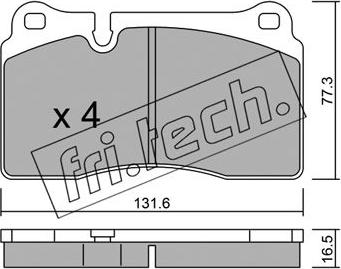 Fri.Tech. 675.0 - Комплект спирачно феродо, дискови спирачки vvparts.bg
