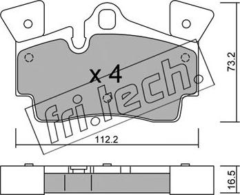 Fri.Tech. 671.1 - Комплект спирачно феродо, дискови спирачки vvparts.bg