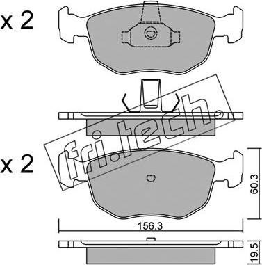 Fri.Tech. 672.0 - Комплект спирачно феродо, дискови спирачки vvparts.bg