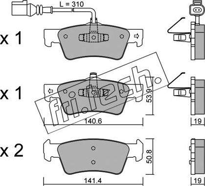 Fri.Tech. 677.1 - Комплект спирачно феродо, дискови спирачки vvparts.bg