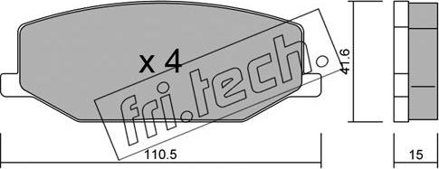 Fri.Tech. 099.0 - Комплект спирачно феродо, дискови спирачки vvparts.bg