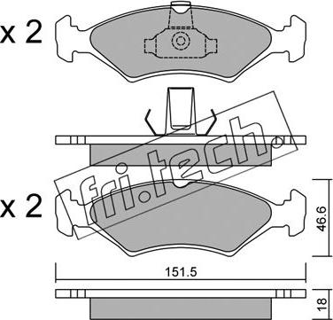 Fri.Tech. 095.0 - Комплект спирачно феродо, дискови спирачки vvparts.bg