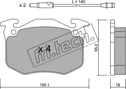 Fri.Tech. 092.0 - Комплект спирачно феродо, дискови спирачки vvparts.bg