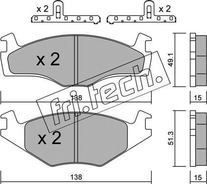 Fri.Tech. 047.0K - Комплект спирачно феродо, дискови спирачки vvparts.bg