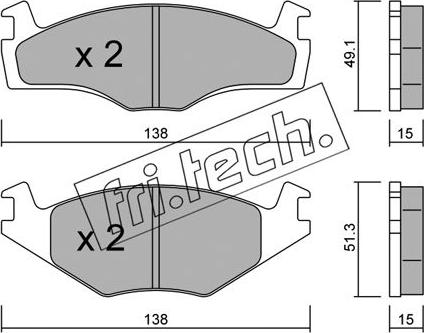 Fri.Tech. 047.0 - Комплект спирачно феродо, дискови спирачки vvparts.bg