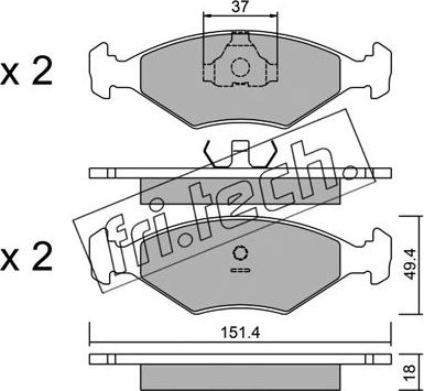 Fri.Tech. 059.2 - Комплект спирачно феродо, дискови спирачки vvparts.bg