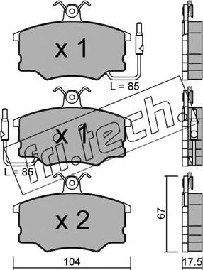 Fri.Tech. 055.0 - Комплект спирачно феродо, дискови спирачки vvparts.bg