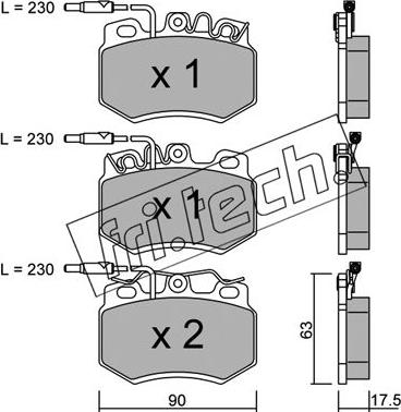 Fri.Tech. 051.0 - Комплект спирачно феродо, дискови спирачки vvparts.bg