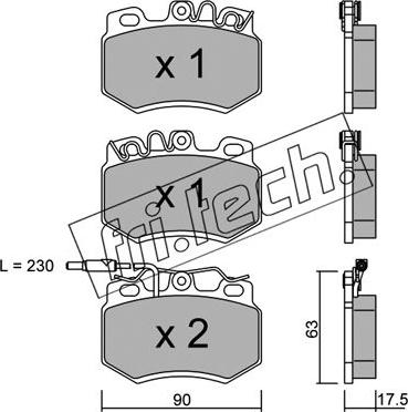 Fri.Tech. 051.1 - Комплект спирачно феродо, дискови спирачки vvparts.bg