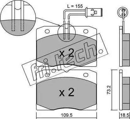 Fri.Tech. 053.0 - Комплект спирачно феродо, дискови спирачки vvparts.bg