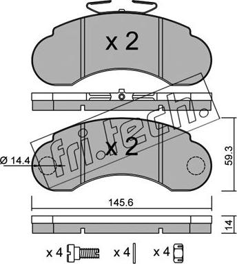 Fri.Tech. 057.1 - Комплект спирачно феродо, дискови спирачки vvparts.bg