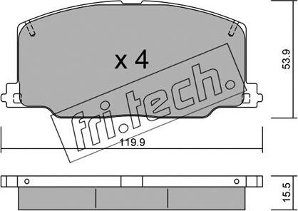 Fri.Tech. 069.0 - Комплект спирачно феродо, дискови спирачки vvparts.bg