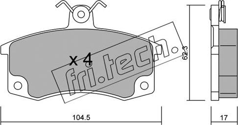 Fri.Tech. 064.0 - Комплект спирачно феродо, дискови спирачки vvparts.bg