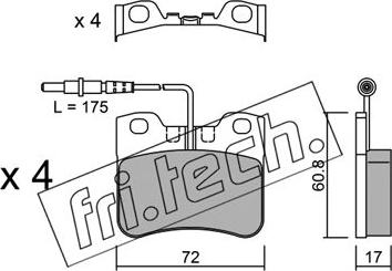 Fri.Tech. 062.0 - Комплект спирачно феродо, дискови спирачки vvparts.bg