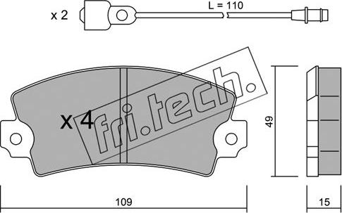 Fri.Tech. 005.4 - Комплект спирачно феродо, дискови спирачки vvparts.bg