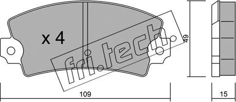 Fri.Tech. 005.2 - Комплект спирачно феродо, дискови спирачки vvparts.bg