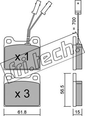 Fri.Tech. 003.1 - Комплект спирачно феродо, дискови спирачки vvparts.bg