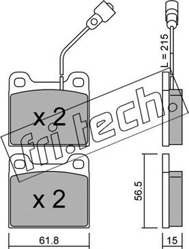 Fri.Tech. 003.2 - Комплект спирачно феродо, дискови спирачки vvparts.bg