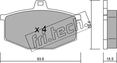 Fri.Tech. 014.0 - Комплект спирачно феродо, дискови спирачки vvparts.bg