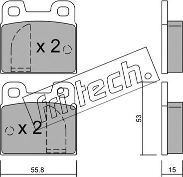 Fri.Tech. 010.0 - Комплект спирачно феродо, дискови спирачки vvparts.bg