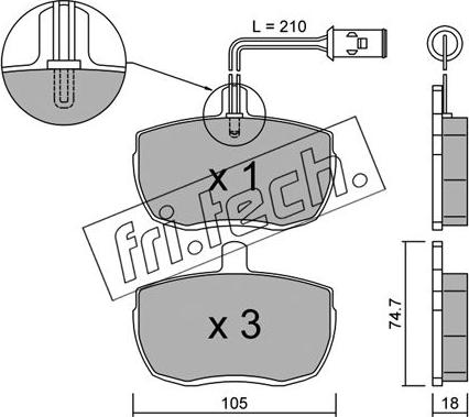 Fri.Tech. 018.5 - Комплект спирачно феродо, дискови спирачки vvparts.bg