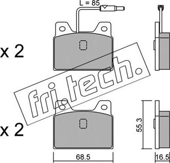 Fri.Tech. 086.0 - Комплект спирачно феродо, дискови спирачки vvparts.bg