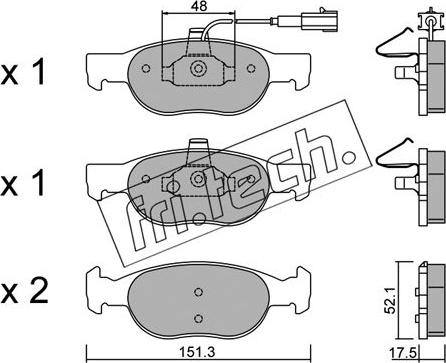 Fri.Tech. 081.0 - Комплект спирачно феродо, дискови спирачки vvparts.bg