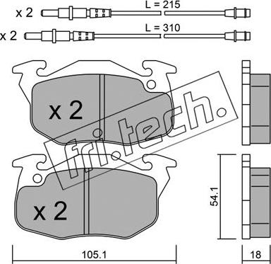 Fri.Tech. 039.4 - Комплект спирачно феродо, дискови спирачки vvparts.bg