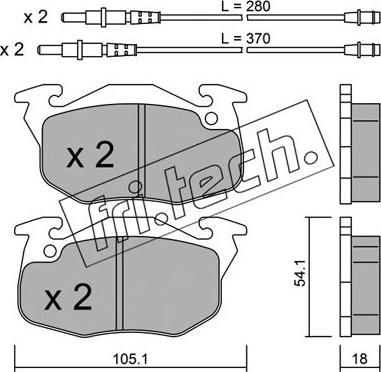 Fri.Tech. 039.1 - Комплект спирачно феродо, дискови спирачки vvparts.bg