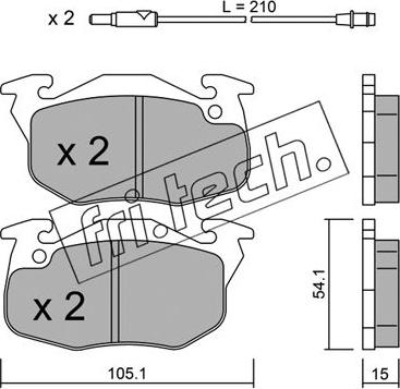 Fri.Tech. 039.3 - Комплект спирачно феродо, дискови спирачки vvparts.bg