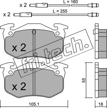 Fri.Tech. 038.0 - Комплект спирачно феродо, дискови спирачки vvparts.bg