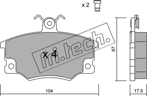 Fri.Tech. 032.1 - Комплект спирачно феродо, дискови спирачки vvparts.bg