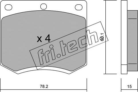 Fri.Tech. 025.0 - Комплект спирачно феродо, дискови спирачки vvparts.bg